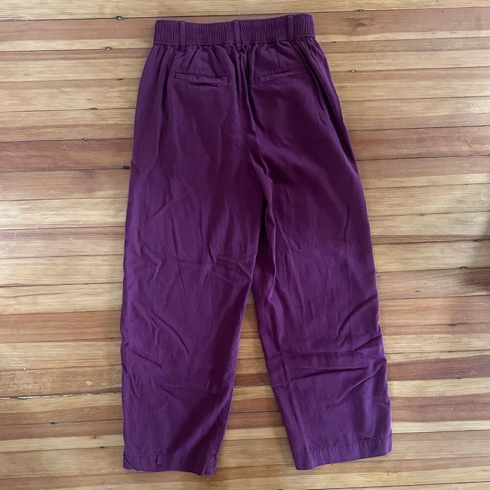 Madewell The Neale Straight-Leg Drapeweave Pant in Cabernet Size 4 - Picture 3 of 6